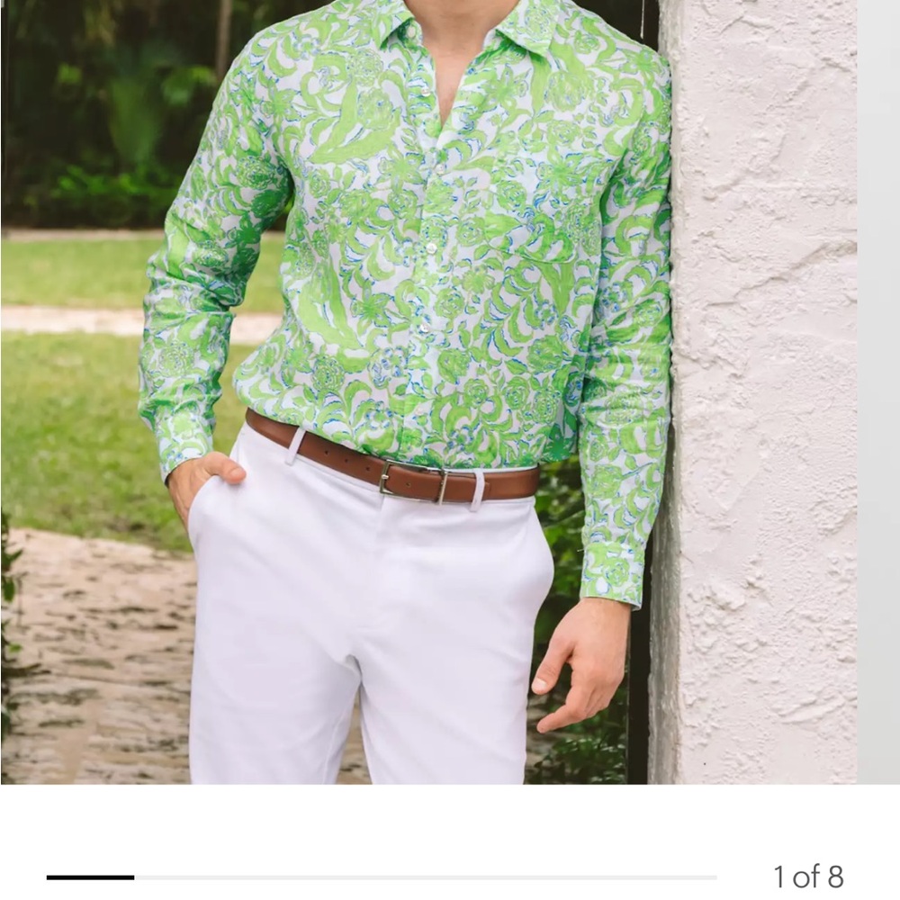 Green Patterned Men's Shirt new wot